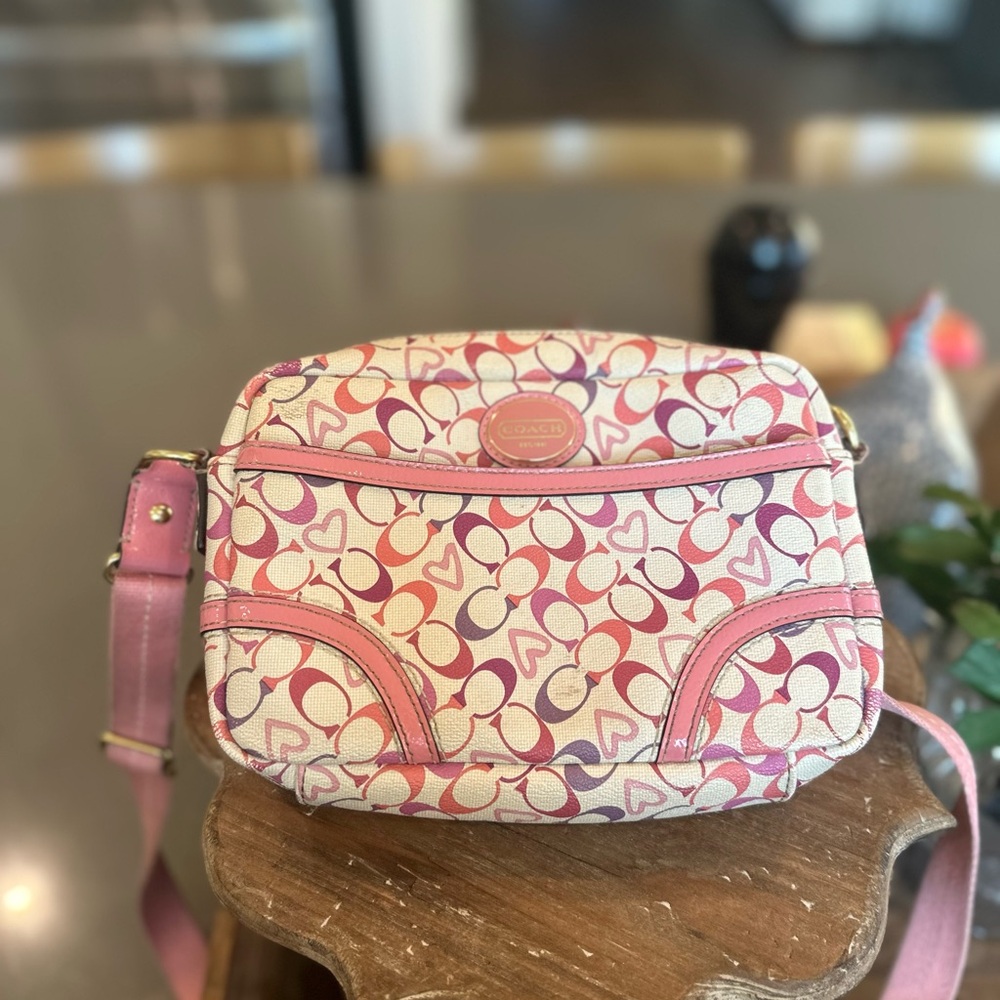 Coach Pink and Cream Crossbody Bag